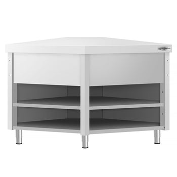 Narożna szafka robocza KOPENHAGEN - 1001 mm - 90° wewnątrz - stal nierdzewna - Prime Gastro