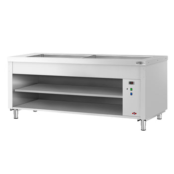 Lada bufetowa KOPENHAGEN - 2310 mm - z bemarem - z oświetleniem LED - dla 6x GN 1/1 - stal nierdzewna - Prime Gastro