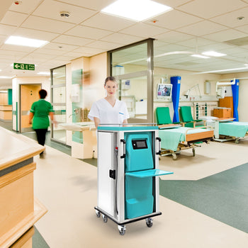 Szpitalny wózek serwisowy ciepły i chłodniczy - włącznie z 24 specjalnymi tacami 37/63 - Prime Gastro