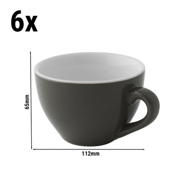 (6 sztuk) COLORS - Filiżanka do cappuccino - 180 ml - szara - Prime Gastro