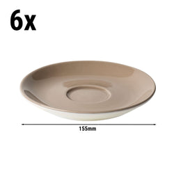 (6 sztuk) BART COLOUR CAFE - spodek do cappuccino - Ø 155 mm - brązowy