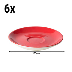 (6 sztuk) BART COLOUR CAFE - spodek do cappuccino - Ø 155 mm - czerwony