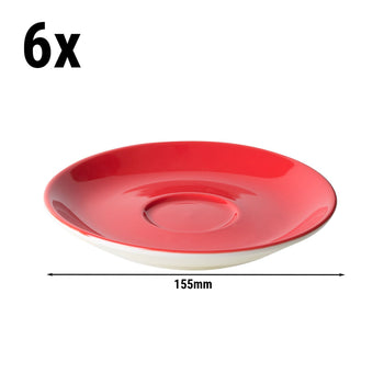 (6 sztuk) BART COLOUR CAFE - spodek do cappuccino - Ø 155 mm - czerwony - Prime Gastro