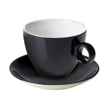 (6 sztuk) BART COLOUR CAFE - spodek do cappuccino - Ø 155 mm - czarny - Prime Gastro