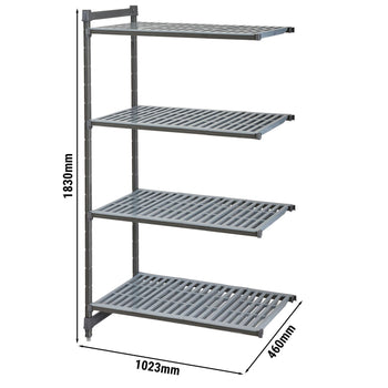 CAMBRO | Camshelving® - Basics Plus - Regał nadstawny - 1023 mm - z 4 półkami z otworami - Prime Gastro