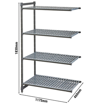 CAMBRO | Camshelving® - Basics Plus - regał nadstawny - 1175 mm - z 4 półkami z otworami - Prime Gastro