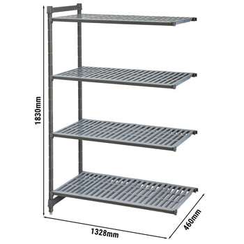 CAMBRO | Camshelving® - Basics Plus - regał nadstawny - 1328 mm - z 4 półkami z otworami - Prime Gastro
