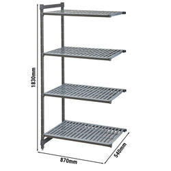 CAMBRO | Camshelving® - Basics Plus - regał nadstawny - 870 mm - z 4 półkami szczelinowymi