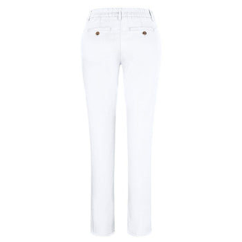 KARLOWSKY | Damskie spodnie Chinosy Nowoczesne - elastyczne - Białe - Rozmiar: 40 - Prime Gastro