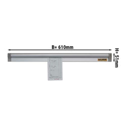 Szyna na paragony wykonana z aluminium - 61 cm | Uchwyt na banknoty | Szyna na klipsy | Szyna na paragony | Szyna na banknoty