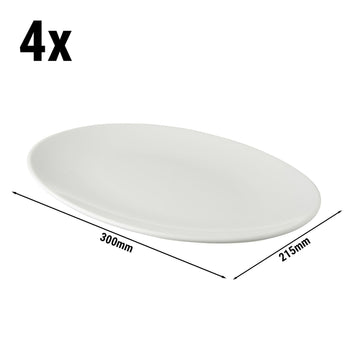 (4 sztuki) WHITE DELIGHT - Płaski talerz coupe - 300x215mm - Biały - Prime Gastro