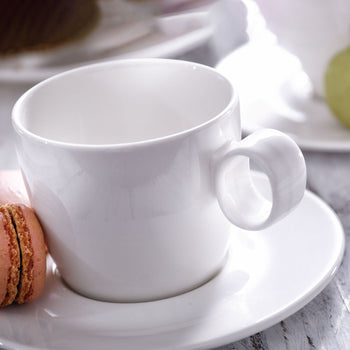 (6 sztuk) LUX - Spodek do kawy/cappuccino Maastricht - Ø 160 mm - kość słoniowa - Prime Gastro