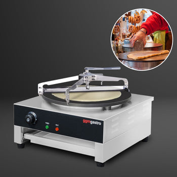 Naleśnikarka - z 1 płytą Ø 400 mm włącznie z rozrzutnikiem ciasta naleśnikowego - Prime Gastro