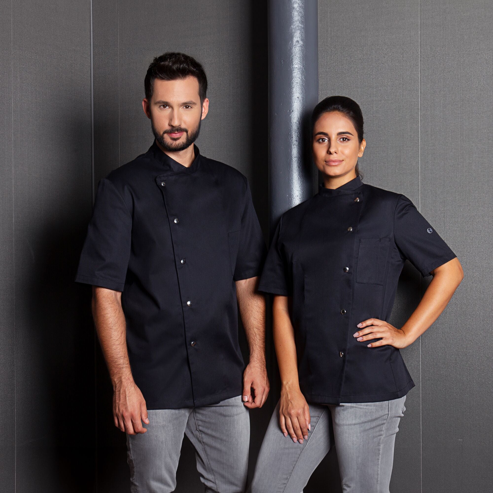 KARLOWSKY | Greta damska bluza kucharska - Czarny - Rozmiar: 56 - Prime Gastro