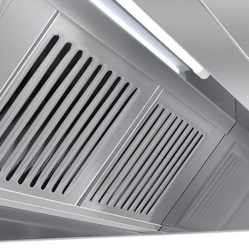 Okap sufitowy - 2,4 m - z filtrem i lampą - Prime Gastro