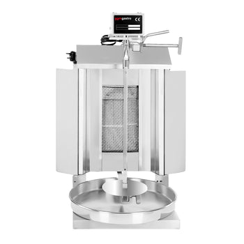 Grill gazowy gyrosa/kebaba - 1 palnik - maks. 5 kg - włącznie z 2 drzwiczkami na zawiasach - Prime Gastro