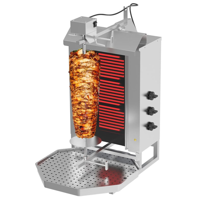 Elektryczny grill do gyro/kebaba - 3 palniki - maks. 40 kg