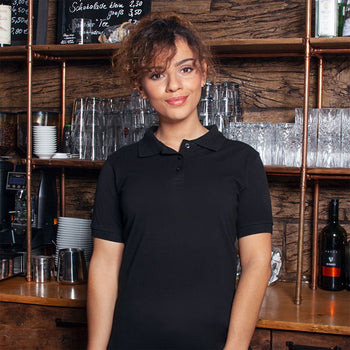 (6 sztuk) KARLOWSKY | Damska koszulka robocza Polo Basic - Czarny - Rozmiar: XS - Prime Gastro