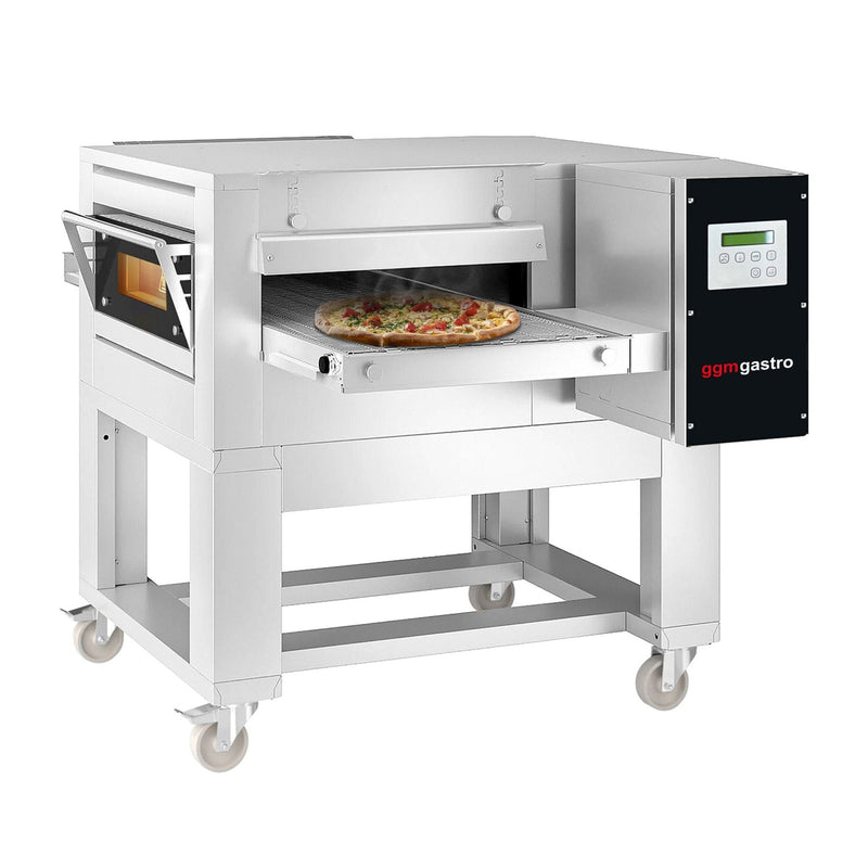 Elektryczny piec przelotowy do pizzy - 2000x2000mm - cyfrowy - szerokość taśmy: 650mm - włącznie z ramą podstawy