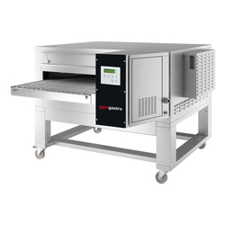 Elektryczny piec przelotowy do pizzy - 2000x2000mm - cyfrowy - szerokość taśmy: 650mm - włącznie z ramą podstawy