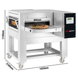 Elektryczny piec przelotowy do pizzy - 1670x2150mm - cyfrowy - szerokość taśmy: 800mm - włącznie z ramą podstawy
