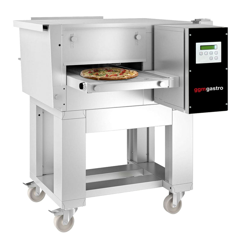 Elektryczny piec przelotowy do pizzy - 980x1300mm - cyfrowy - szerokość taśmy: 400mm - włącznie z ramą podstawy