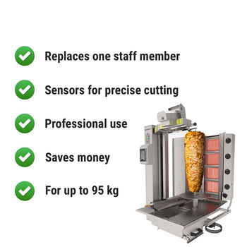 Gazowy robot do kebaba - 4 palnikowa - maks. 95 kg - Prime Gastro