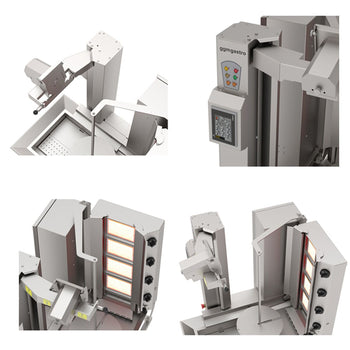 Gazowy robot do kebaba - 4 palnikowa - maks. 95 kg - Prime Gastro