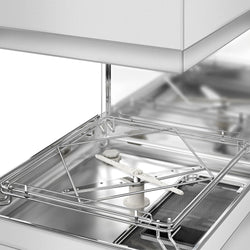 Dwuścienna zmywarka kapturowa - cyfrowa - 7,1 kW - włącznie z odkamieniaczem - z detergentem, nabłyszczaczem & pompą spustową