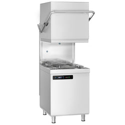 Dwuścienna zmywarka kapturowa - cyfrowa - 7,1 kW - z odkamieniaczem - włącznie z pompą detergentu & nabłyszczacza