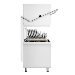 Dwuścienna zmywarka kapturowa - cyfrowa - 7,1 kW - z odkamieniaczem - włącznie z pompą detergentu & nabłyszczacza