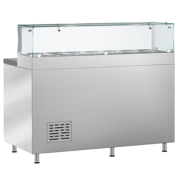 Stół Sałatkowy PREMIUM - 1510 mm - 2 drzwi - dla 7x GN 1/3 - szklana nadstawka - oświetlenie LED - Prime Gastro