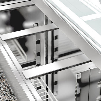 Stół Sałatkowy PREMIUM - 1510 mm - 2 drzwi - dla 7x GN 1/3 - szklana nadstawka - oświetlenie LED - Prime Gastro