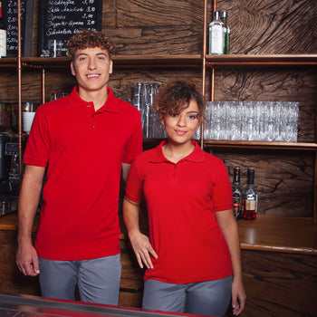 KARLOWSKY | Damska koszulka robocza Polo Basic - Czerwona - Rozmiar: 3XL - Prime Gastro