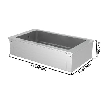 Wbudowana wanna do ekspozycji na lodzie - 1,5m - 4x GN 1/1 - Prime Gastro