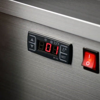 Stołowa witryna na lody - 870 mm - statyczna - na 4x 5-litrowe pojemniki na lody - kopułowa pokrywa - pokrywa otwierana na stronę obsługi - Prime Gastro