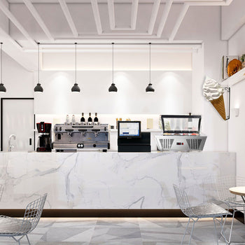 Stołowa witryna na lody - 870 mm - statyczna - na 4x 5-litrowe pojemniki na lody - kopułowa pokrywa - pokrywa otwierana na stronę obsługi - Prime Gastro