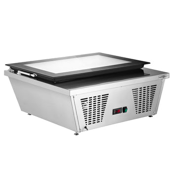 Witryna stołowa na lody - 870 mm - statyczna - na 4 pojemniki 5 l - pokrywa prosta - pokrywa otwierana na stronę obsługi - Prime Gastro