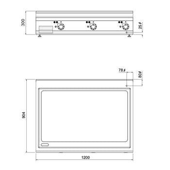 Elektryczna płyta grillowa - 19,8 kW - Gładka - Prime Gastro
