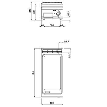 Elektryczna płyta grillowa - 6,6 kW - Gładka - Prime Gastro