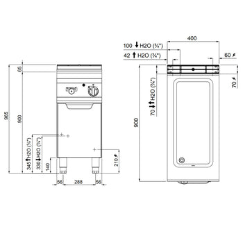 Bemar elektryczny - 1,6 kW - 1x GN 1/1+1x GN 1/3 - Prime Gastro
