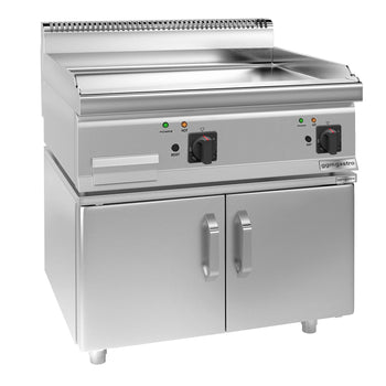 Elektryczna płyta grillowa - 7,1 kW - Gładka - włącznie z podstawą z 2 drzwiczkami - Prime Gastro