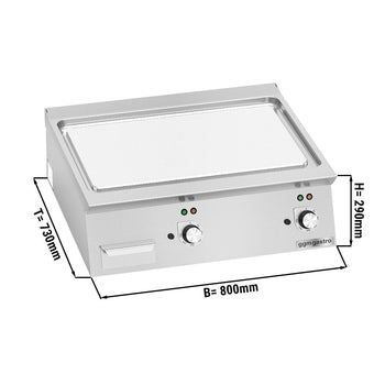 Elektryczna płyta grillowa - 9,6 kW - Gładka - Prime Gastro
