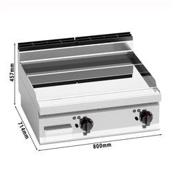 Elektryczna płyta grillowa - 9,6 kW - Gładka - z błyszczącyą powierzchnią