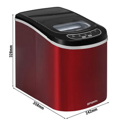 Kostkarka do lodu - Wydrążony cylinder - 12 kg/24 godz - Czerwony