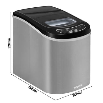 Kostkarka do lodu - wydrążony cylinder - 12 kg/24 godz. - srebrny - Prime Gastro