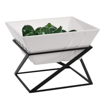 Etażerka/ Stojak bufetowy - czarny - włącznie z 1 miską z melaminy - kwadratowy - Prime Gastro