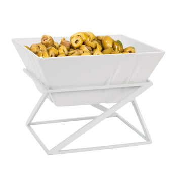 Etażerka/ Stojak bufetowy - biały - włącznie z 1 miską z melaminy - kwadratowy - Prime Gastro