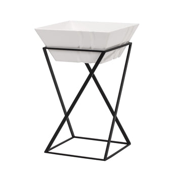 Etażerka / Stojak bufetowy - czarny - włącznie z 1 miską z melaminy - kwadratowy - Prime Gastro