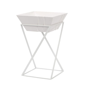 Etażerka / Stojak bufetowy - biały - włącznie z 1 miską z melaminy - kwadratowy - Prime Gastro